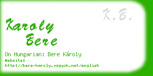 karoly bere business card